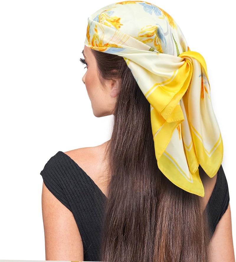 vimate Head Scarf for Women Hair 27'' Square Satin Silk Feeling Bnadana Neck Scarf Handbag Accessories Etc - Image 2